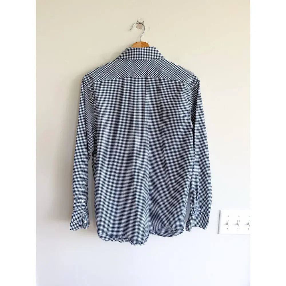Banana Republic Gingham Pattern Slim Fit Button Up Shirt Blue M